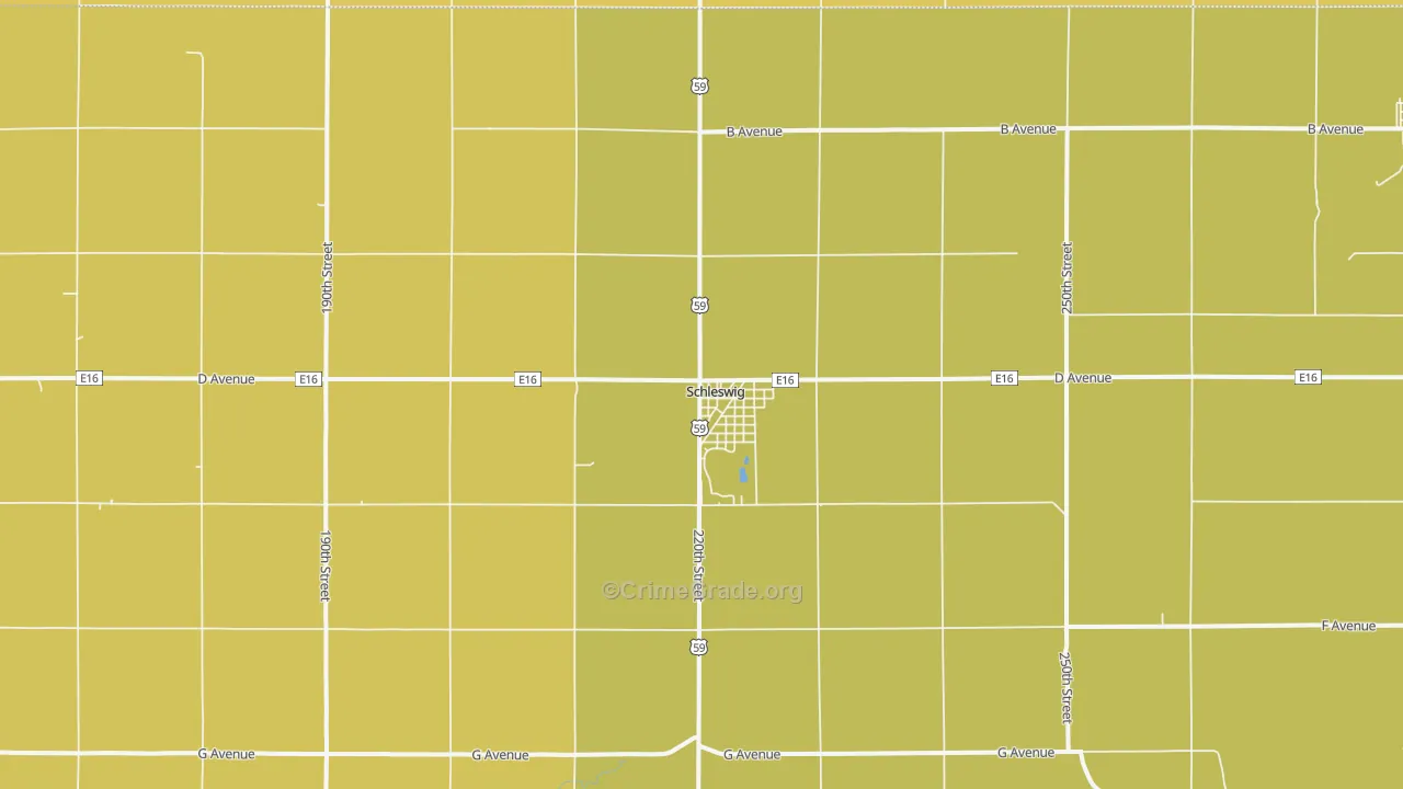 Schleswig, IA Map of Theft Rates