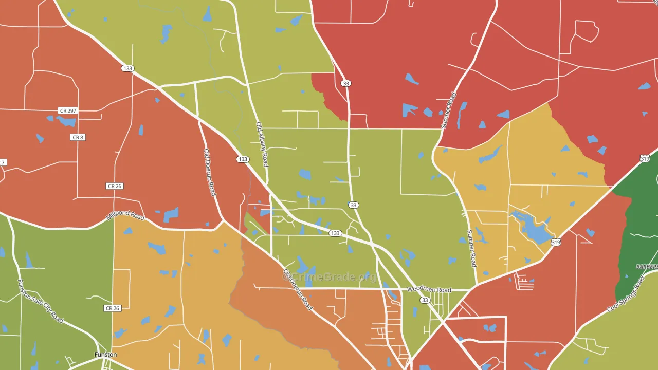 Schley, GA Map of Theft Rates