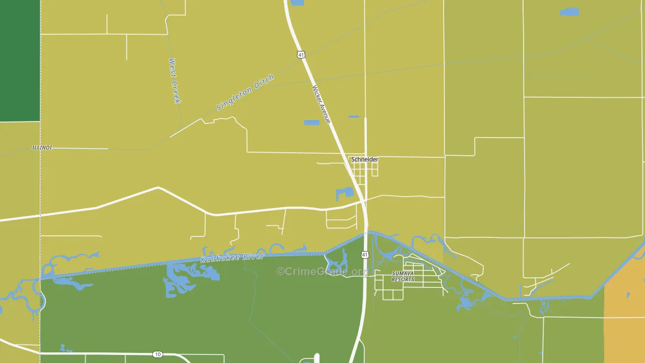 Schneider, IN Map of Theft Rates