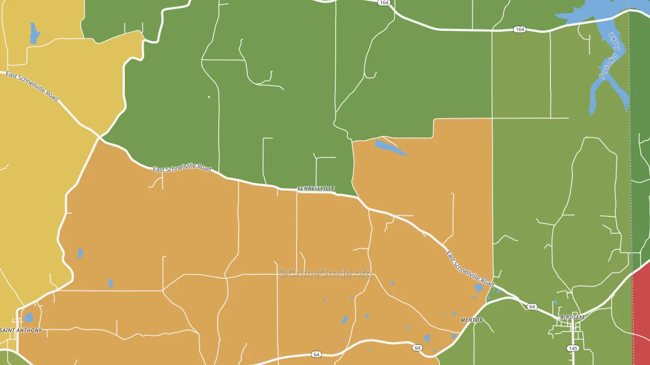 Schnellville, IN Map of Theft Rates
