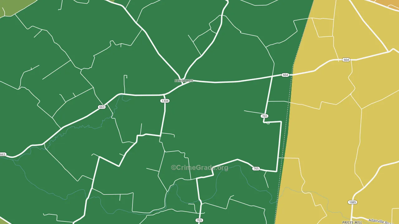 Schochoh, KY Map of Theft Rates