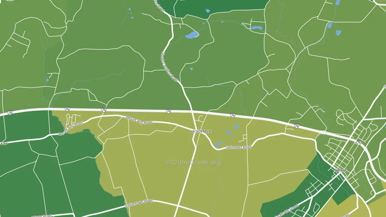 Schoeneck, PA Map of Theft Rates