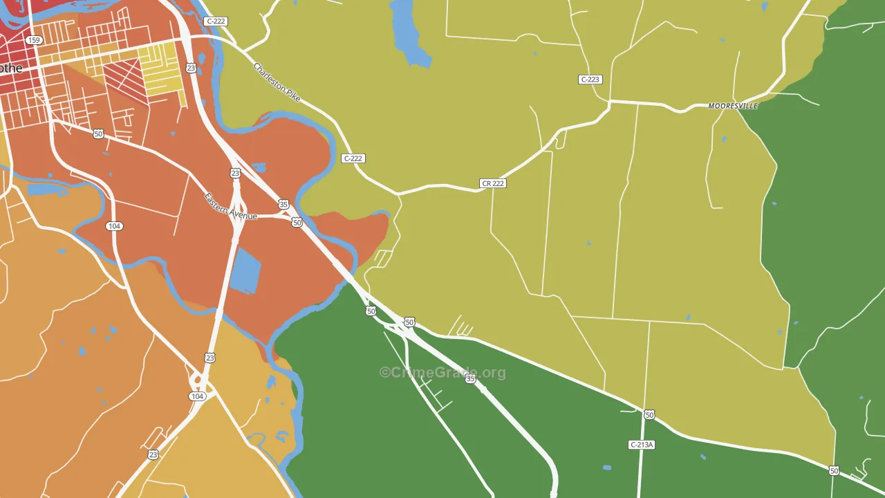 Schrader, OH Map of Theft Rates