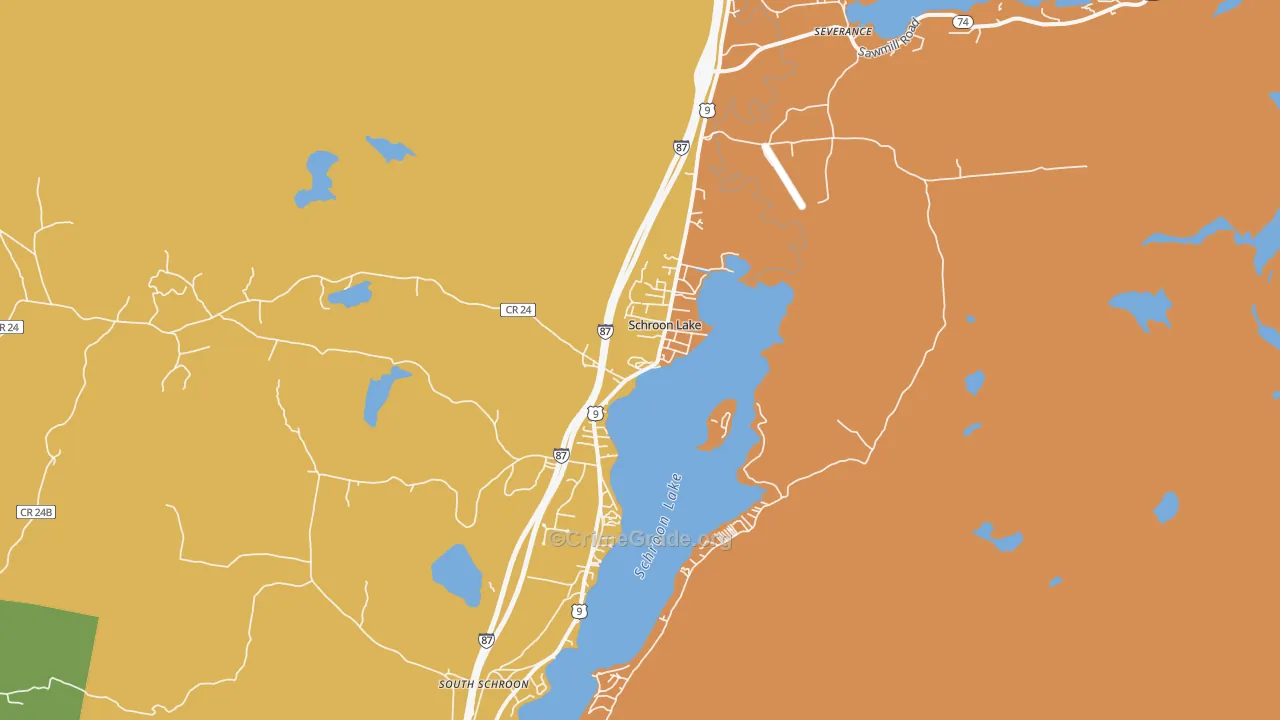 Schroon Lake, NY Map of Theft Rates