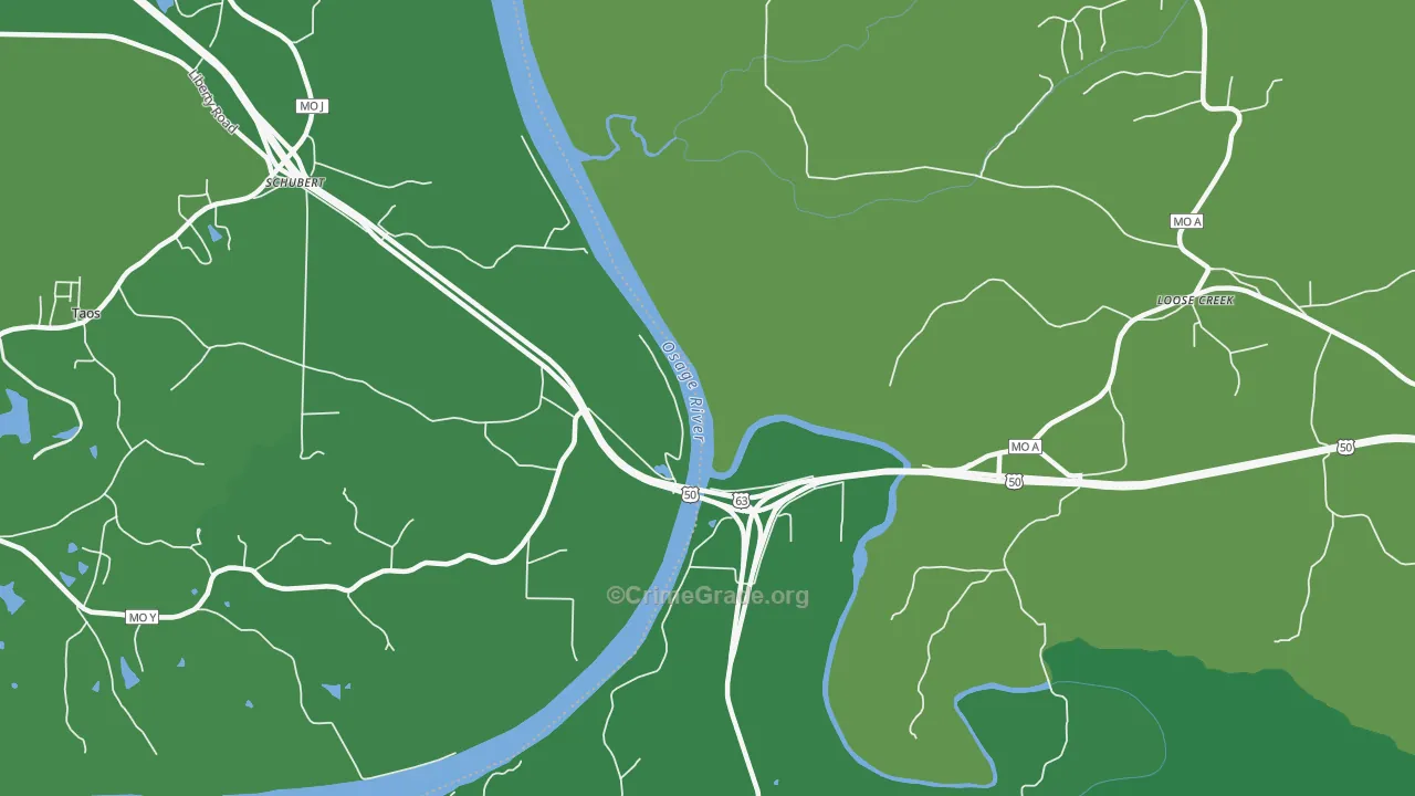 Schubert, MO Map of Theft Rates