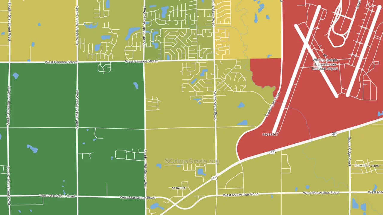 Schulte, KS Map of Theft Rates