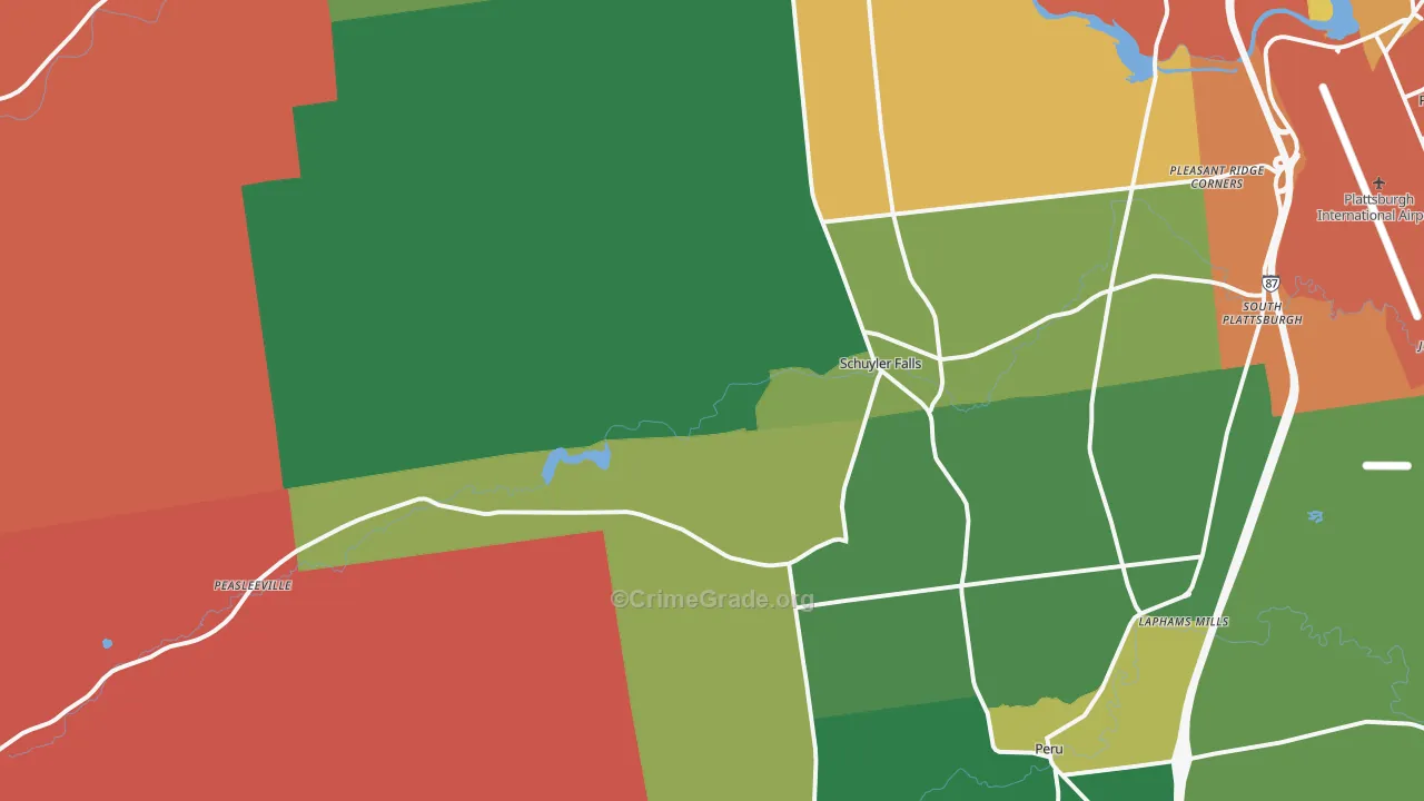 Schuyler Falls, NY Map of Theft Rates