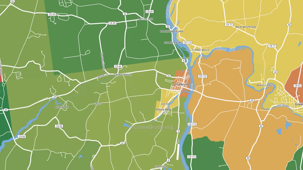 Schuylerville, NY Map of Theft Rates