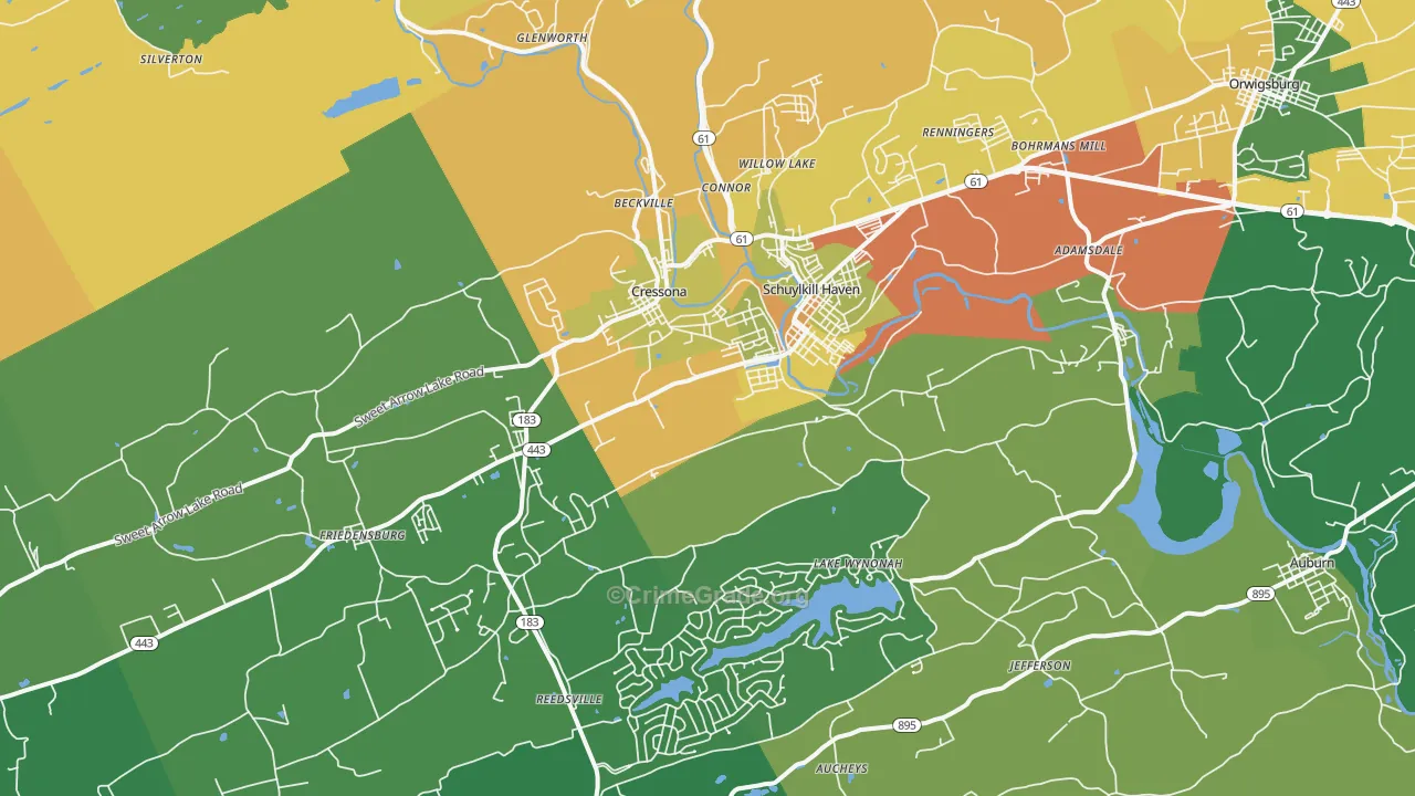 Schuylkill Haven, PA Map of Theft Rates