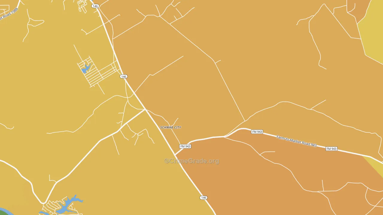 Schwab City, TX Map of Theft Rates