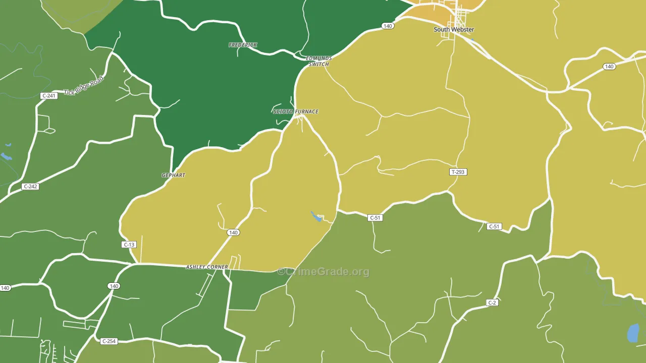 Scioto Furnace, OH Map of Theft Rates