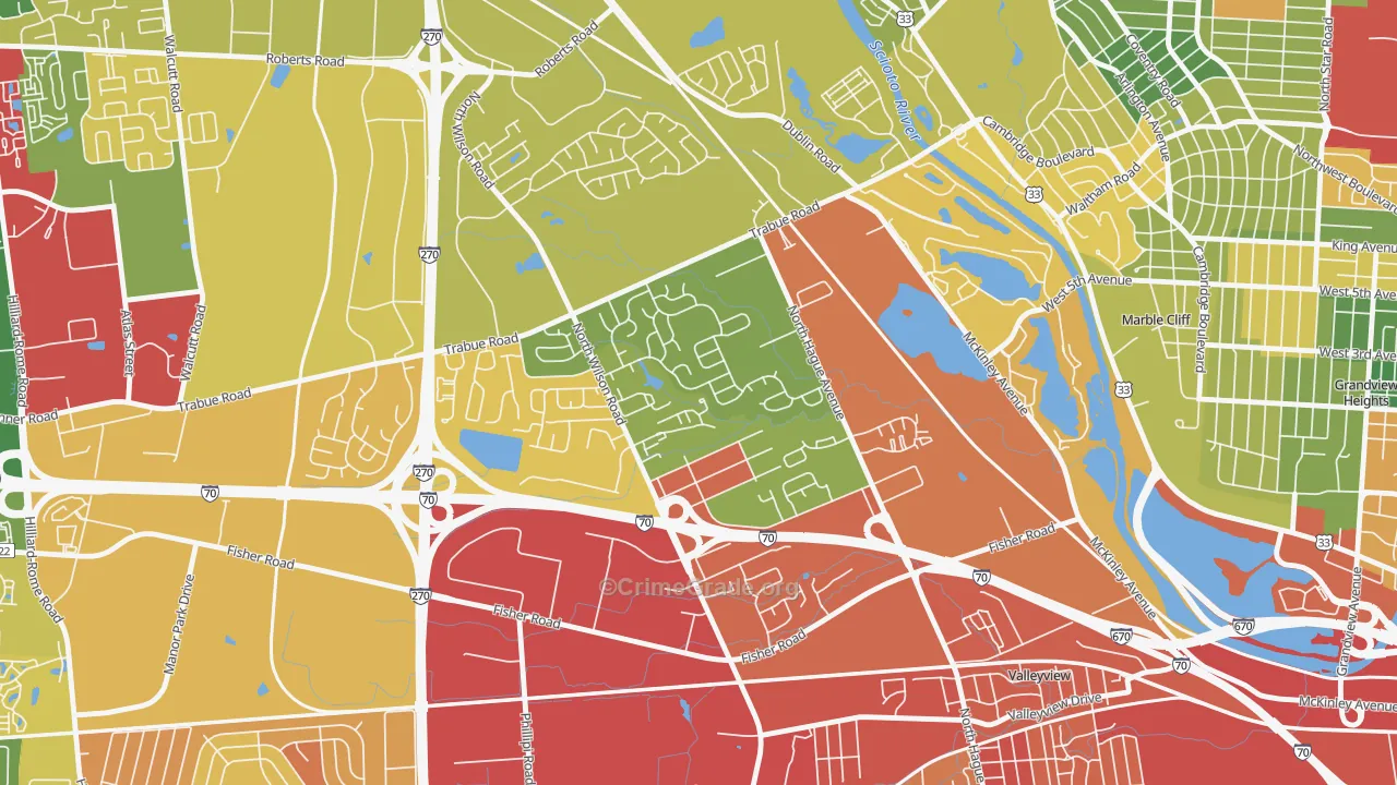 Scioto Woods, Columbus, OH Map of Theft Rates