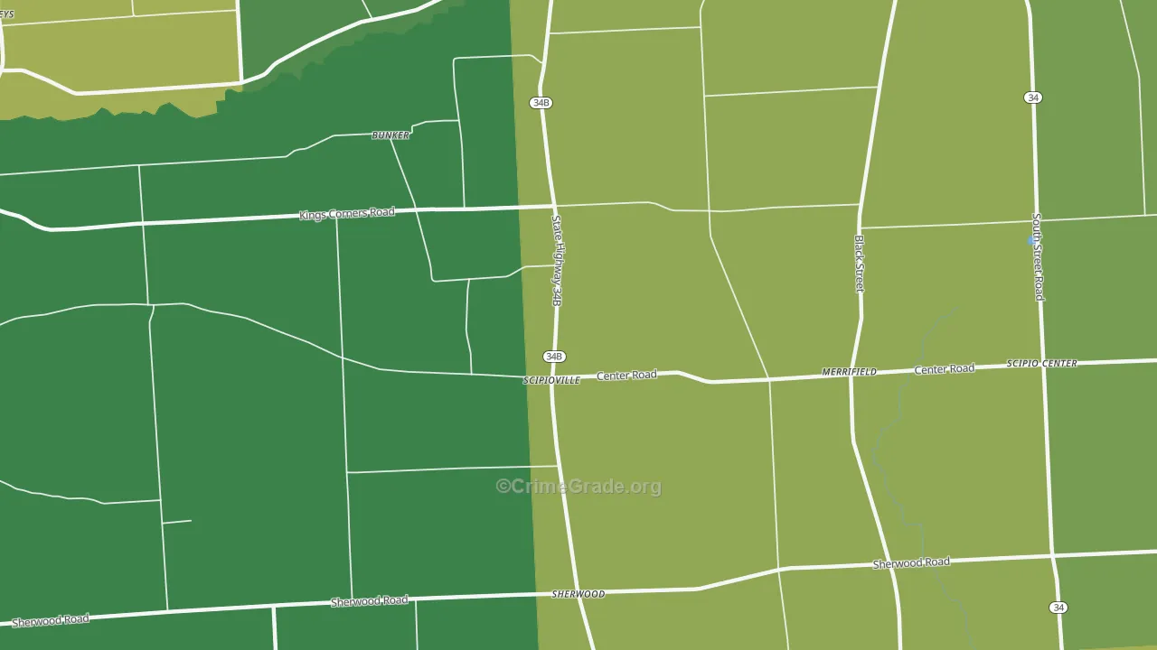 Scipioville, NY Map of Theft Rates