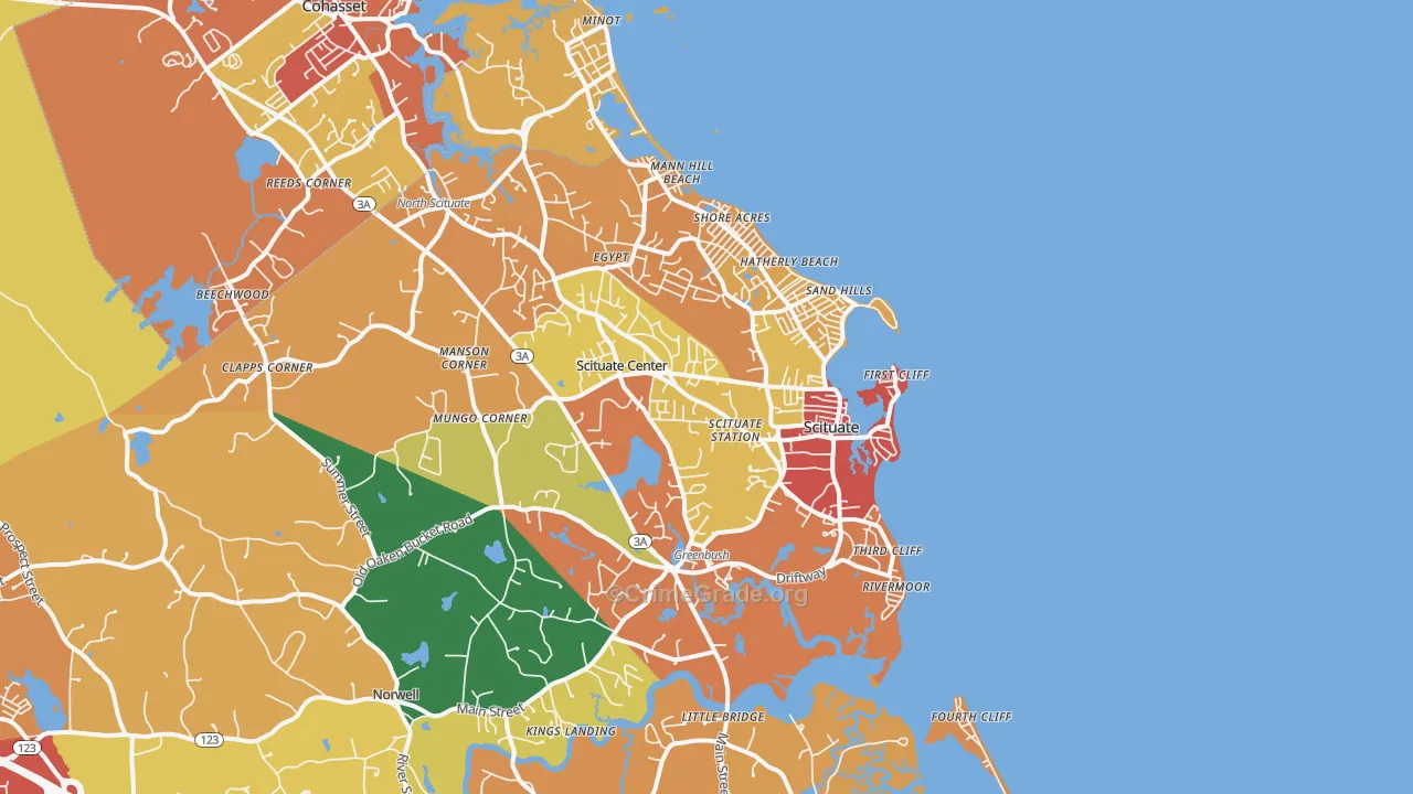 Scituate, MA Map of Theft Rates