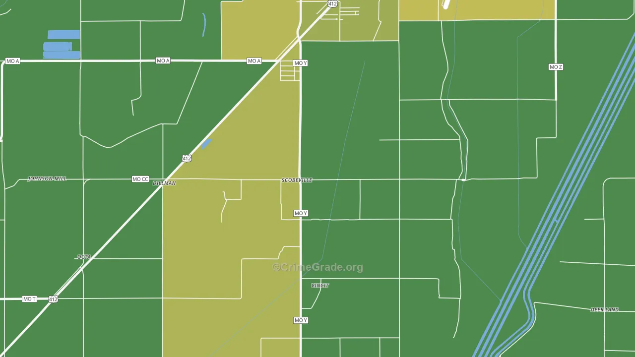 Scobeville, MO Map of Theft Rates