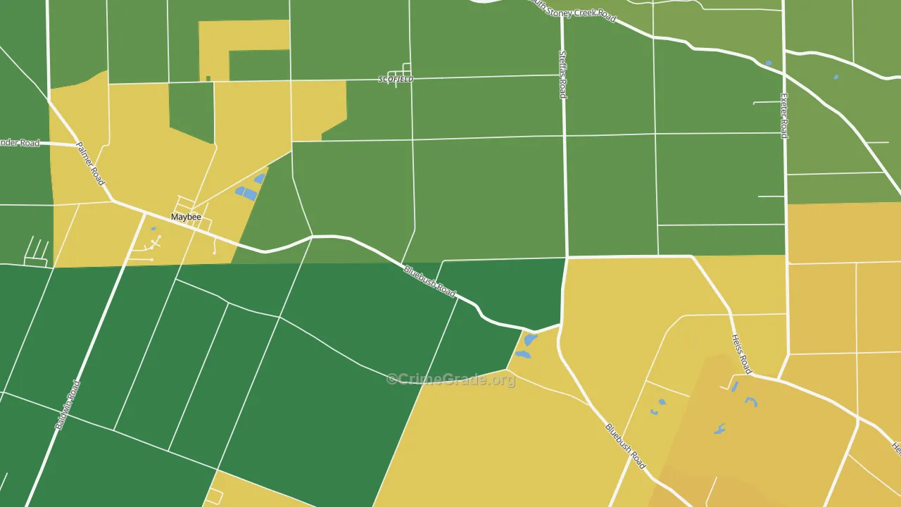 Scofield, MI Map of Theft Rates