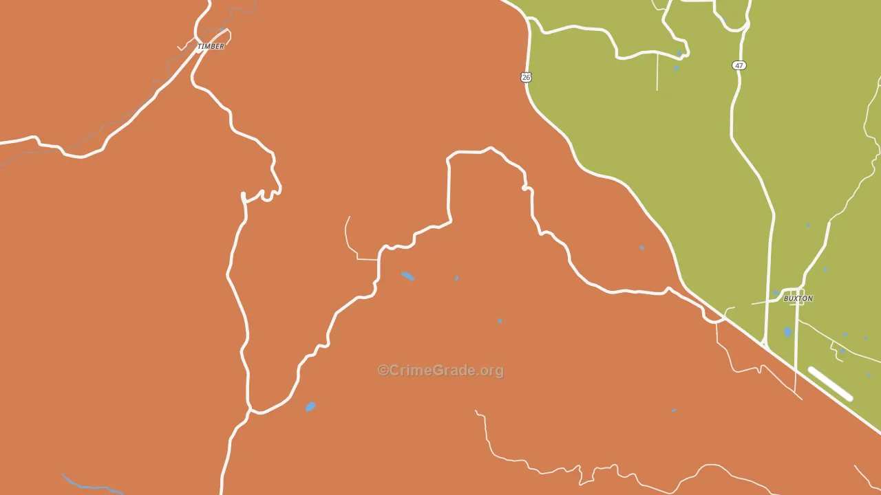 Scofield, OR Map of Theft Rates