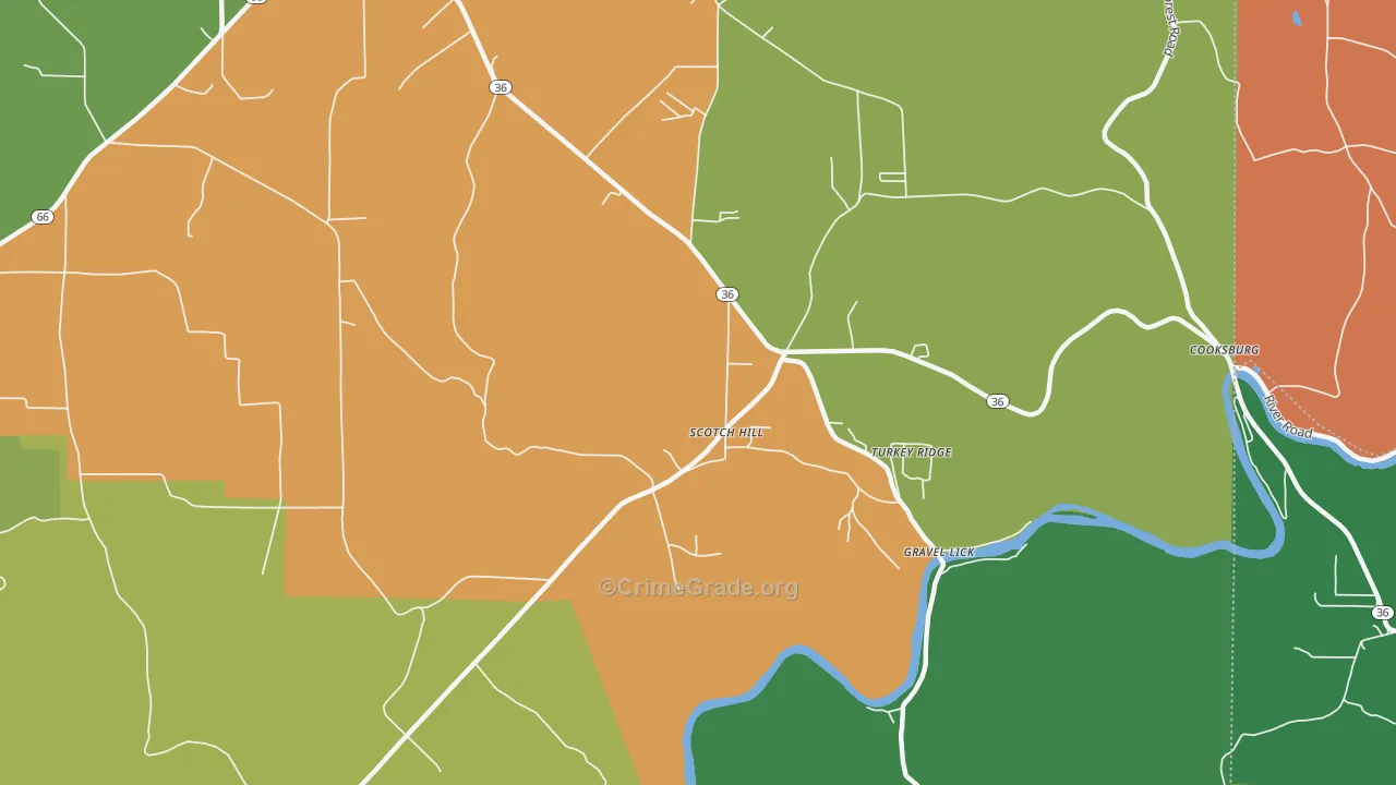 Scotch Hill, PA Map of Theft Rates