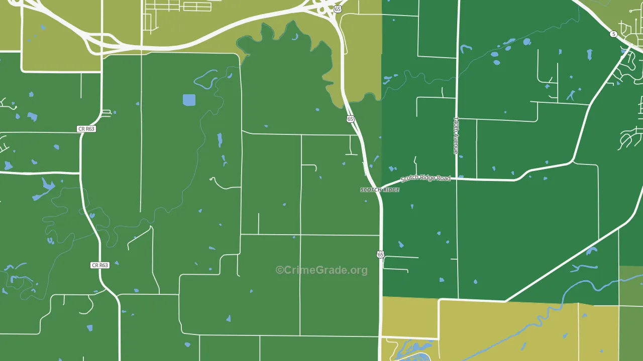 Scotch Ridge, IA Map of Theft Rates