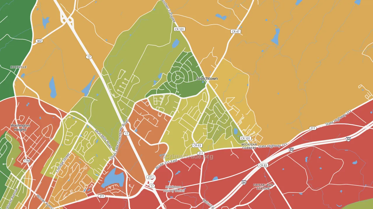 Scotchtown, NY Map of Theft Rates