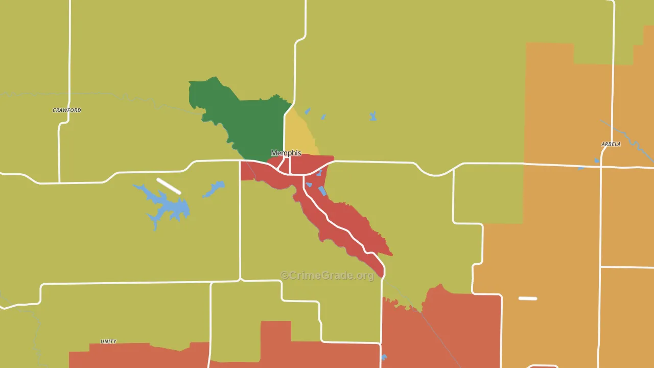 Scotland County, MO Map of Theft Rates