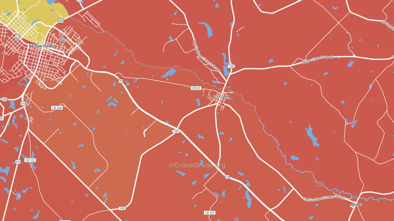 Scotland, GA Map of Theft Rates