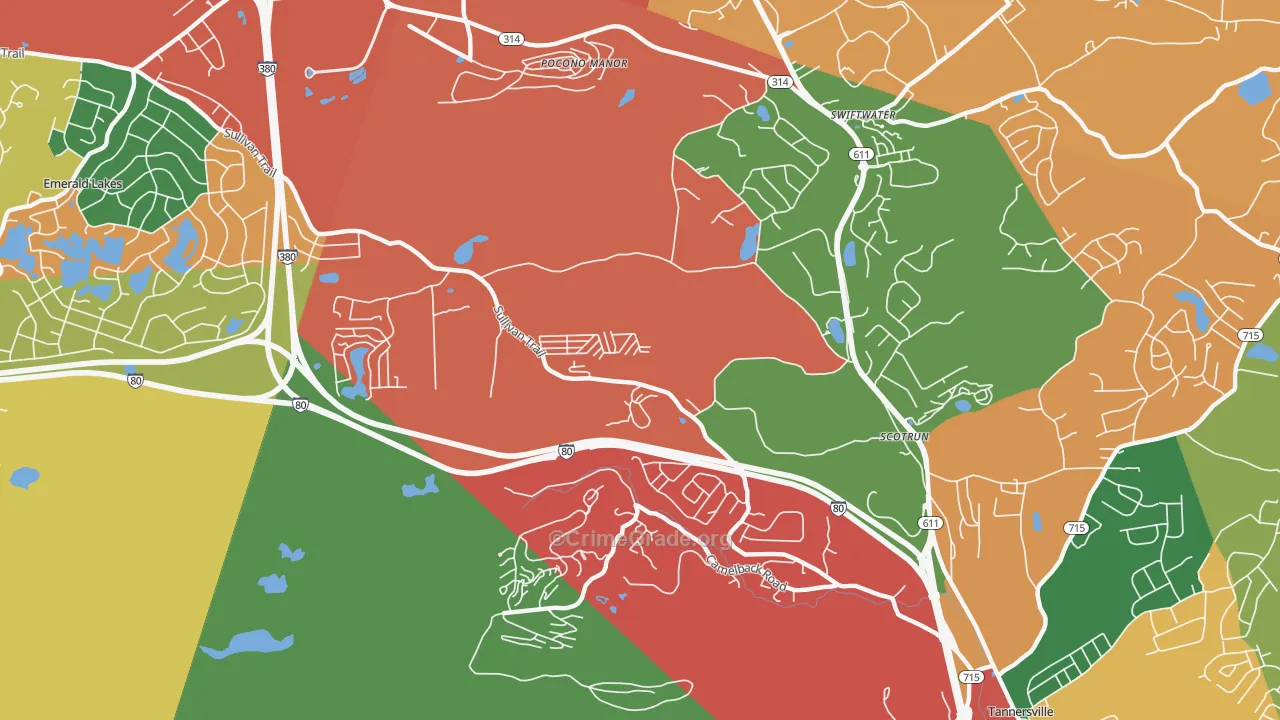 Scotrun, PA Map of Theft Rates