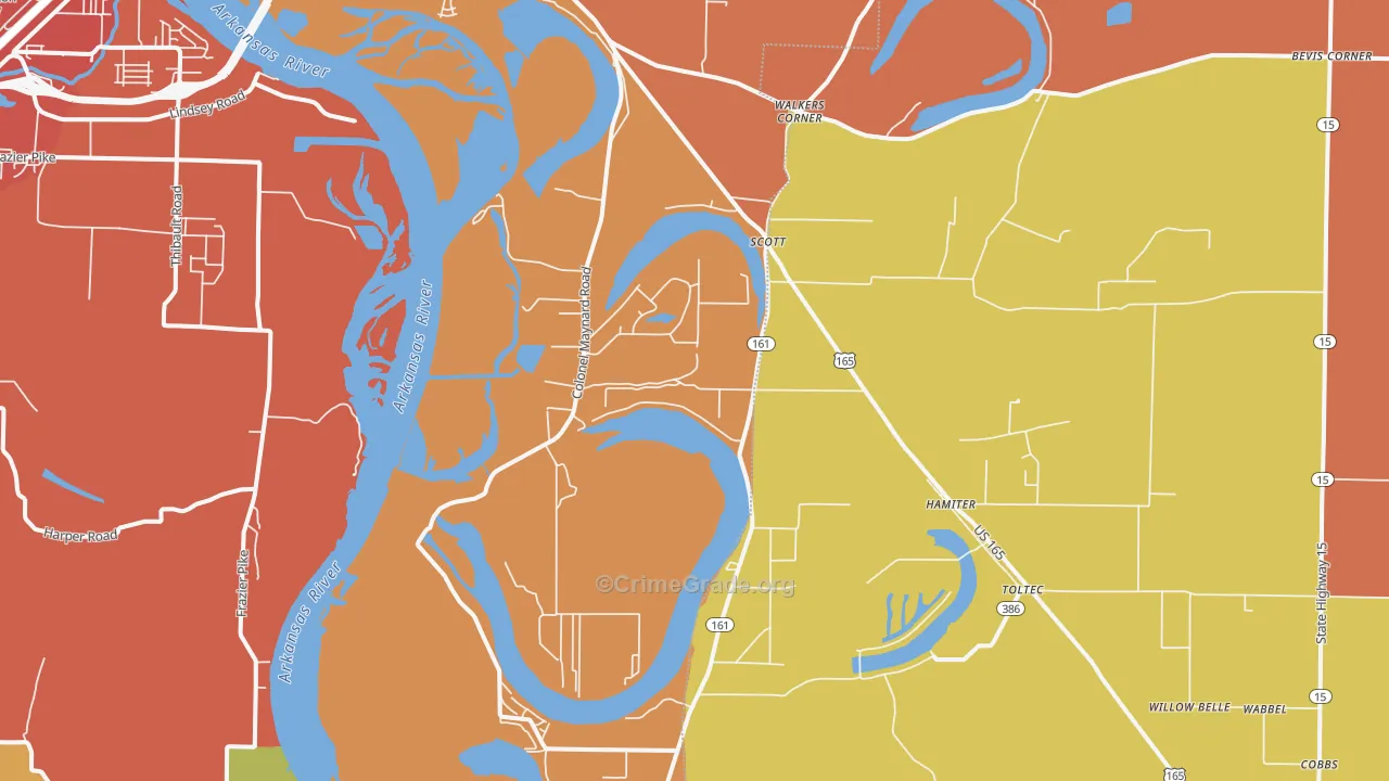 Scott, AR Map of Theft Rates