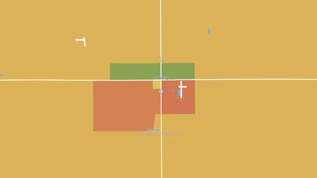 Scott City, KS Map of Theft Rates