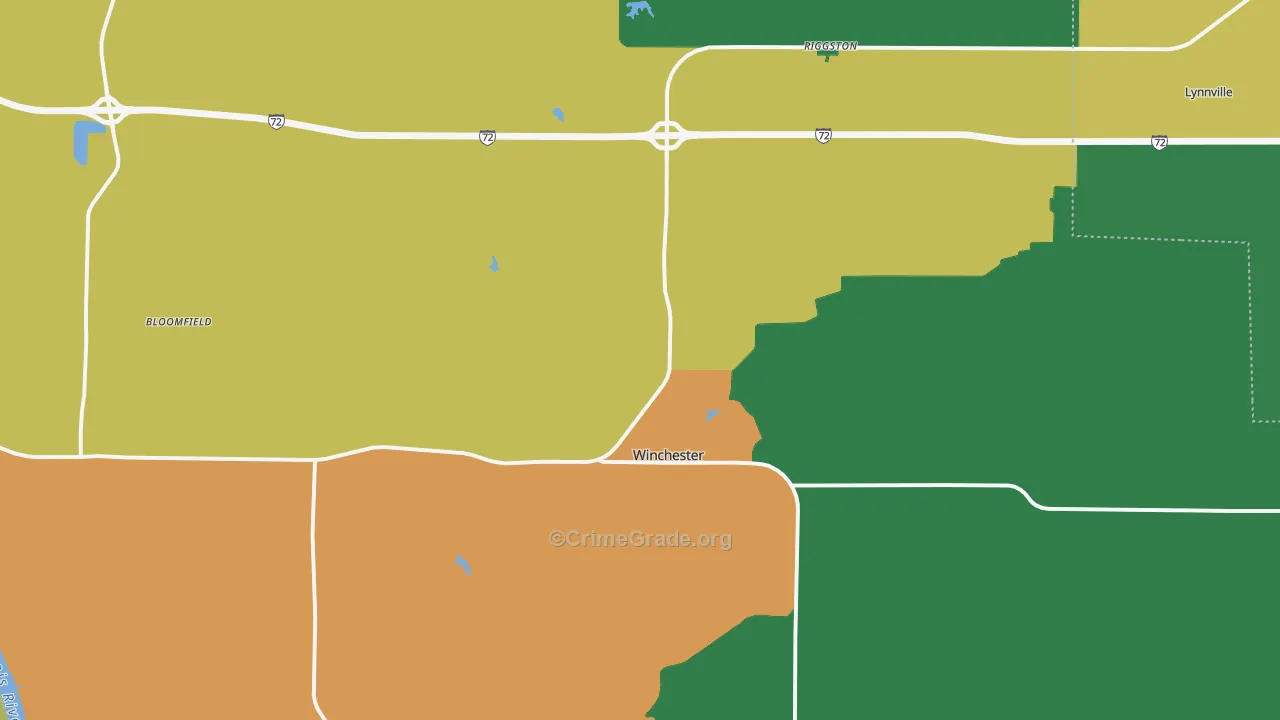 Scott County, IL Map of Theft Rates