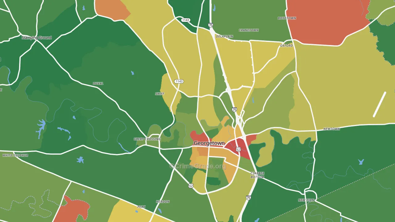 Scott County, KY Map of Theft Rates
