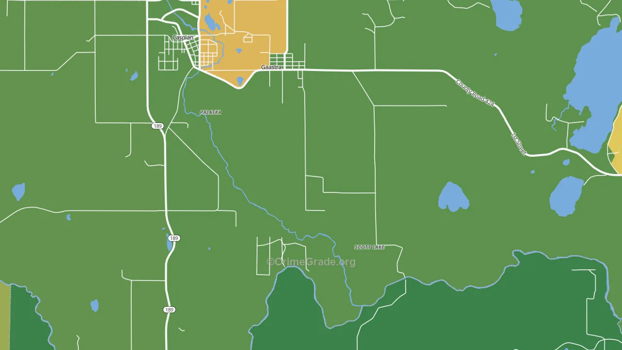 Scott Lake, MI Map of Theft Rates