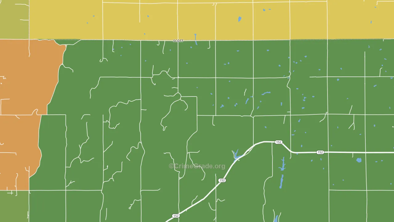 Scott, OK Map of Theft Rates
