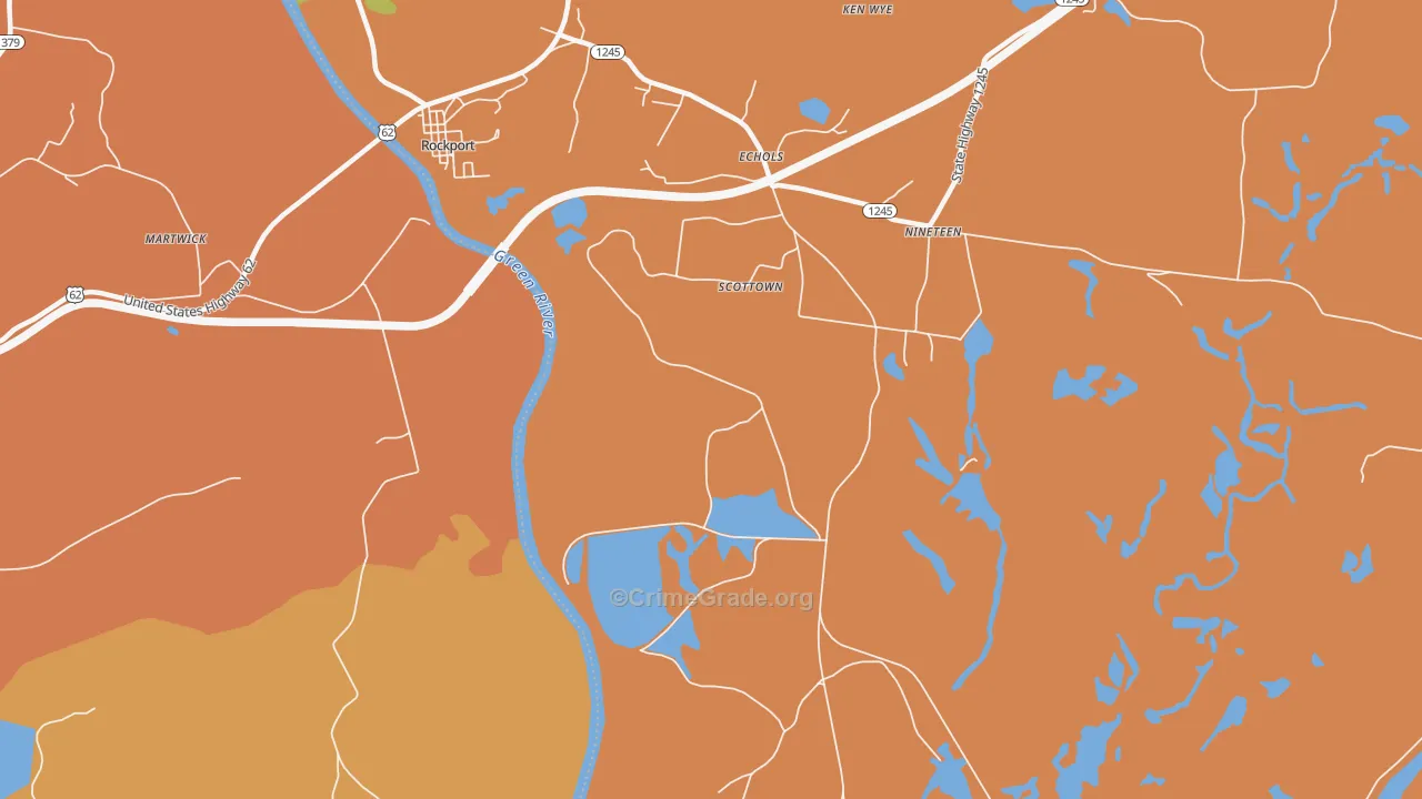 Scottown, KY Map of Theft Rates