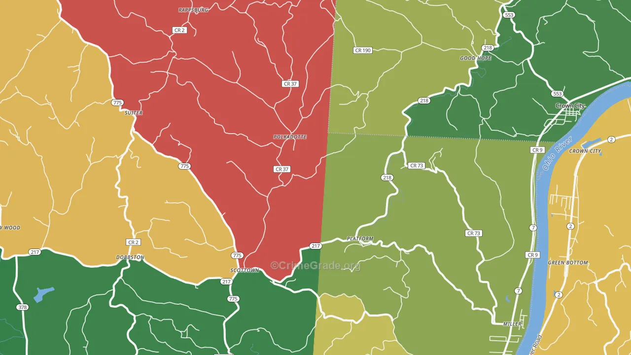 Scottown, OH Map of Theft Rates