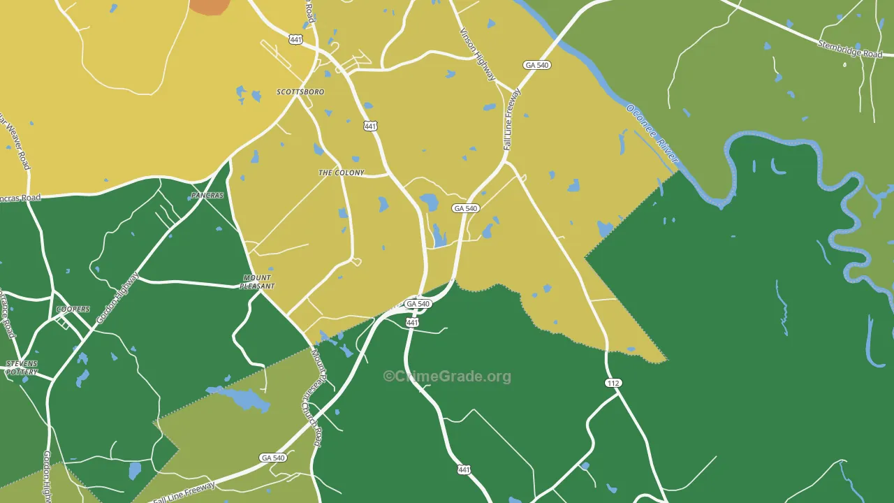 Scottsboro, GA Map of Theft Rates