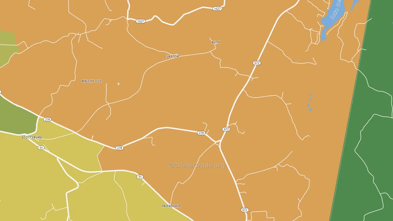 Scottsburg, KY Map of Theft Rates