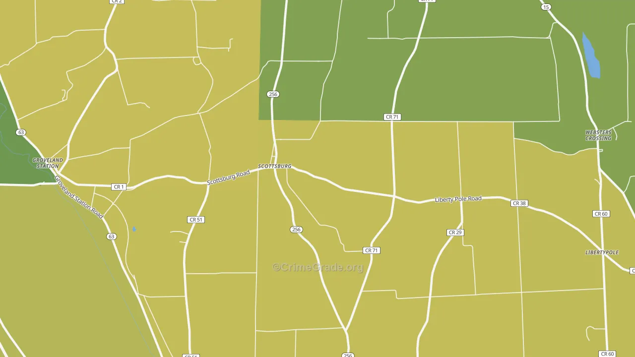 Scottsburg, NY Map of Theft Rates