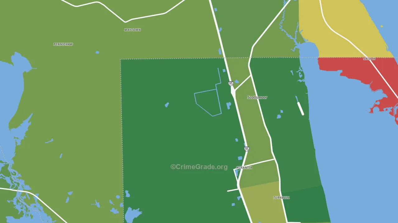 Scottsmoor, FL Map of Theft Rates