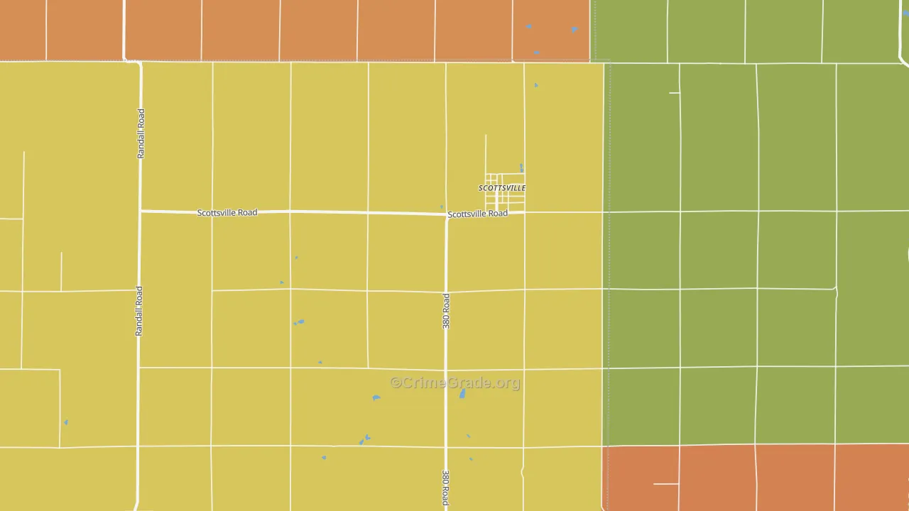 Scottsville, KS Map of Theft Rates