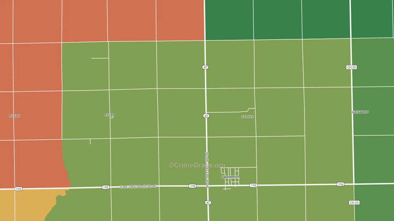 Scovel, IL Map of Theft Rates