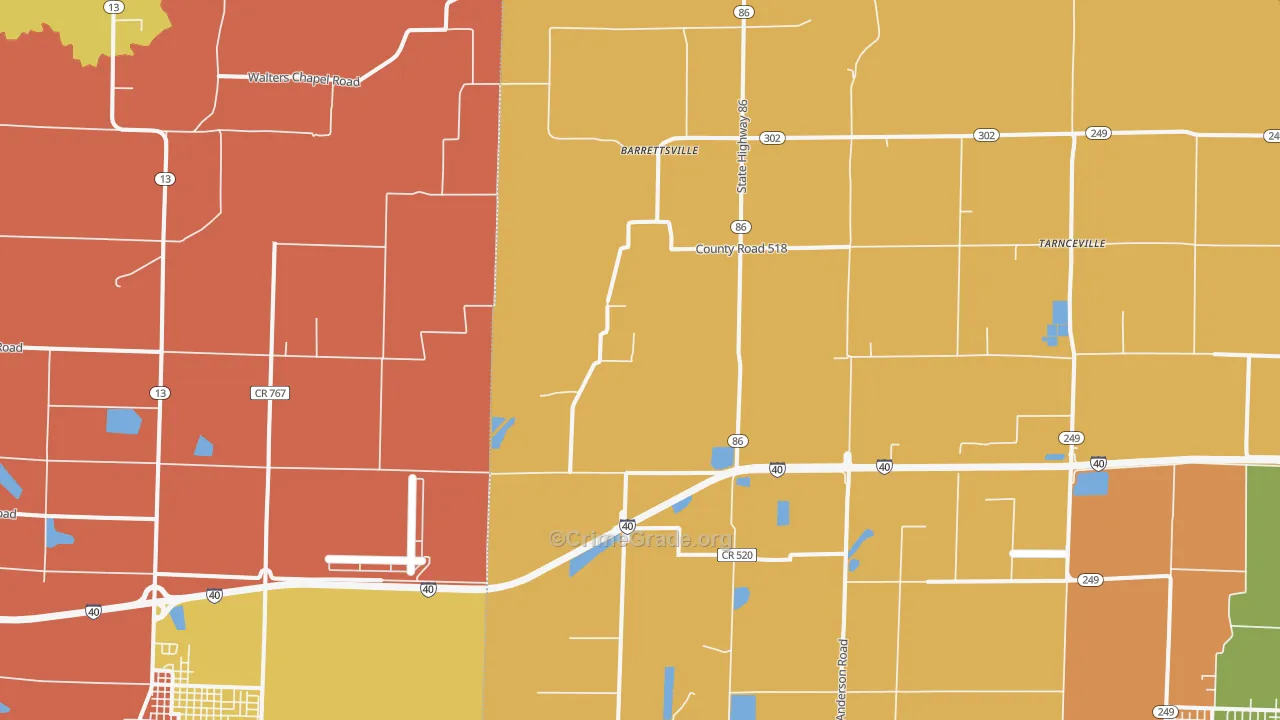 Screeton, AR Map of Theft Rates