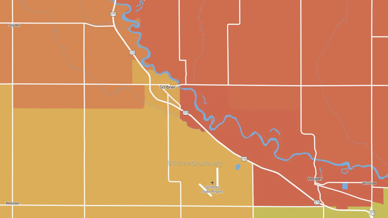 Scribner, NE Map of Theft Rates