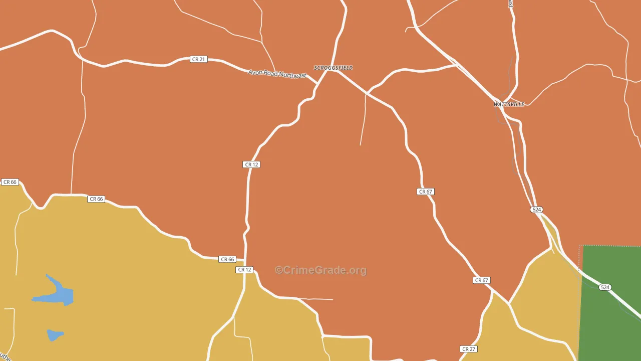 Scroggsfield, OH Map of Theft Rates