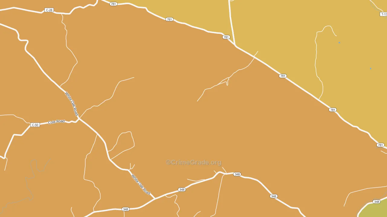 Scrub Ridge, OH Map of Theft Rates