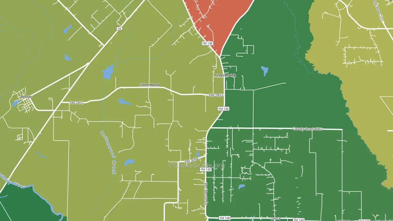 Scurry, TX Map of Theft Rates