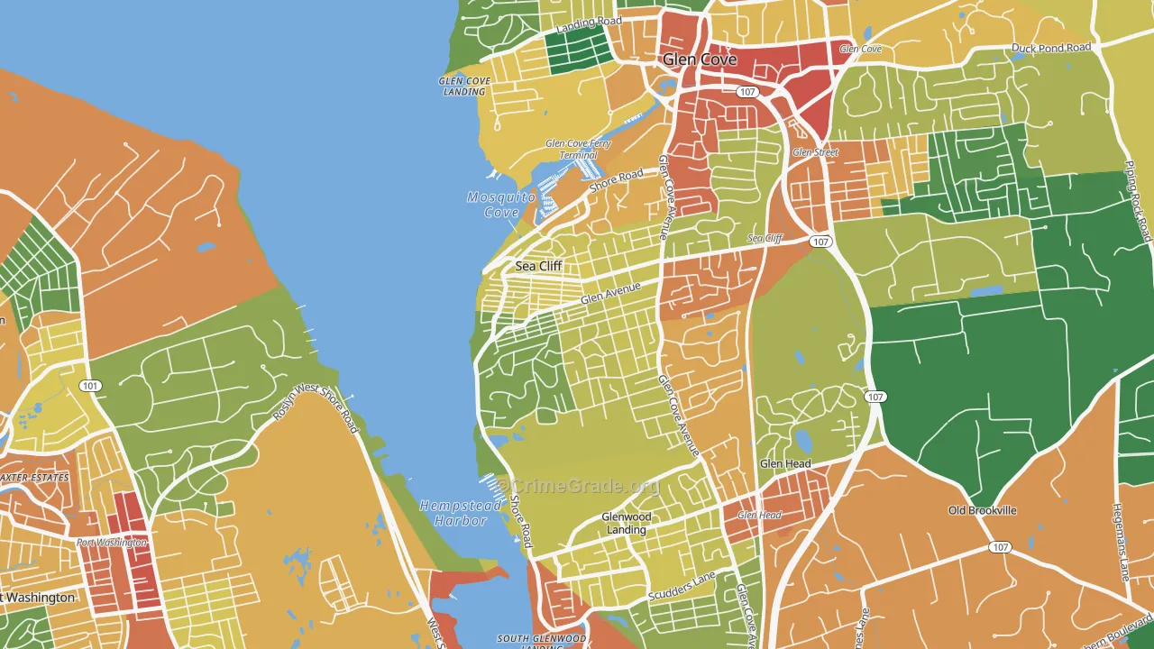 Sea Cliff, NY Map of Theft Rates