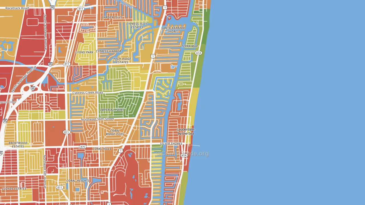 Sea Ranch Lakes, FL Map of Theft Rates