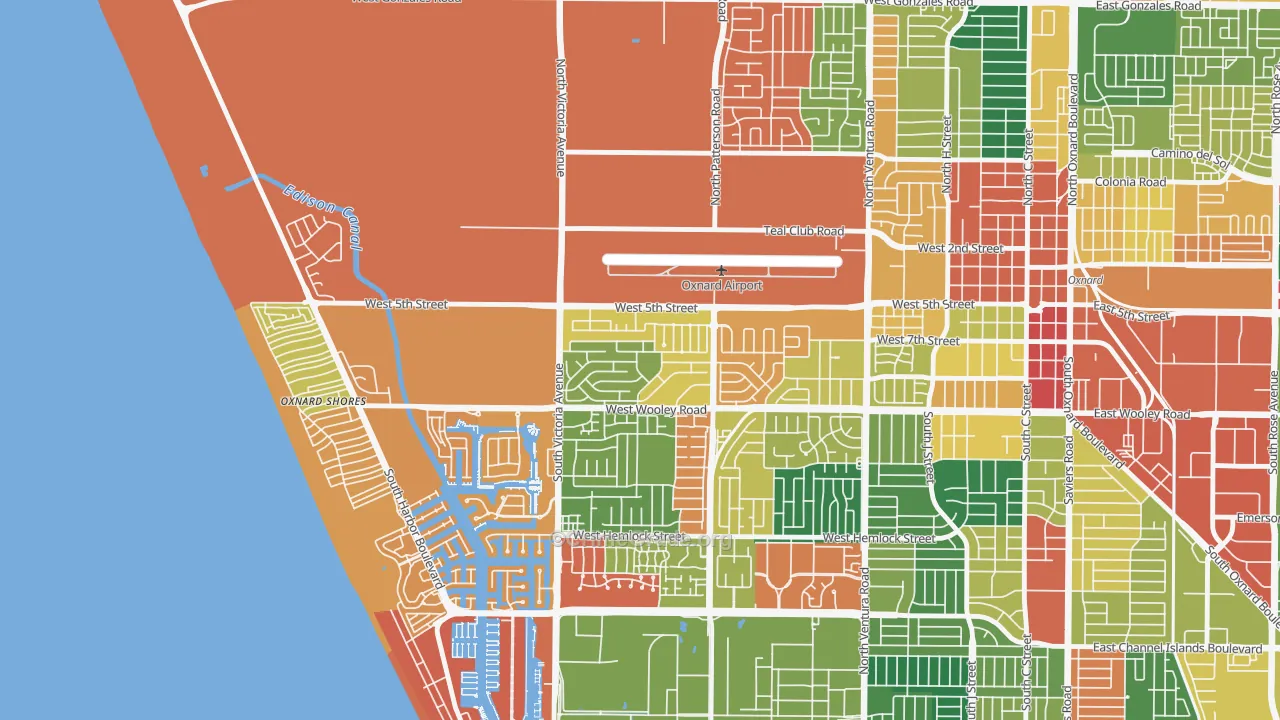 Sea View Estates, Oxnard, CA Map of Theft Rates