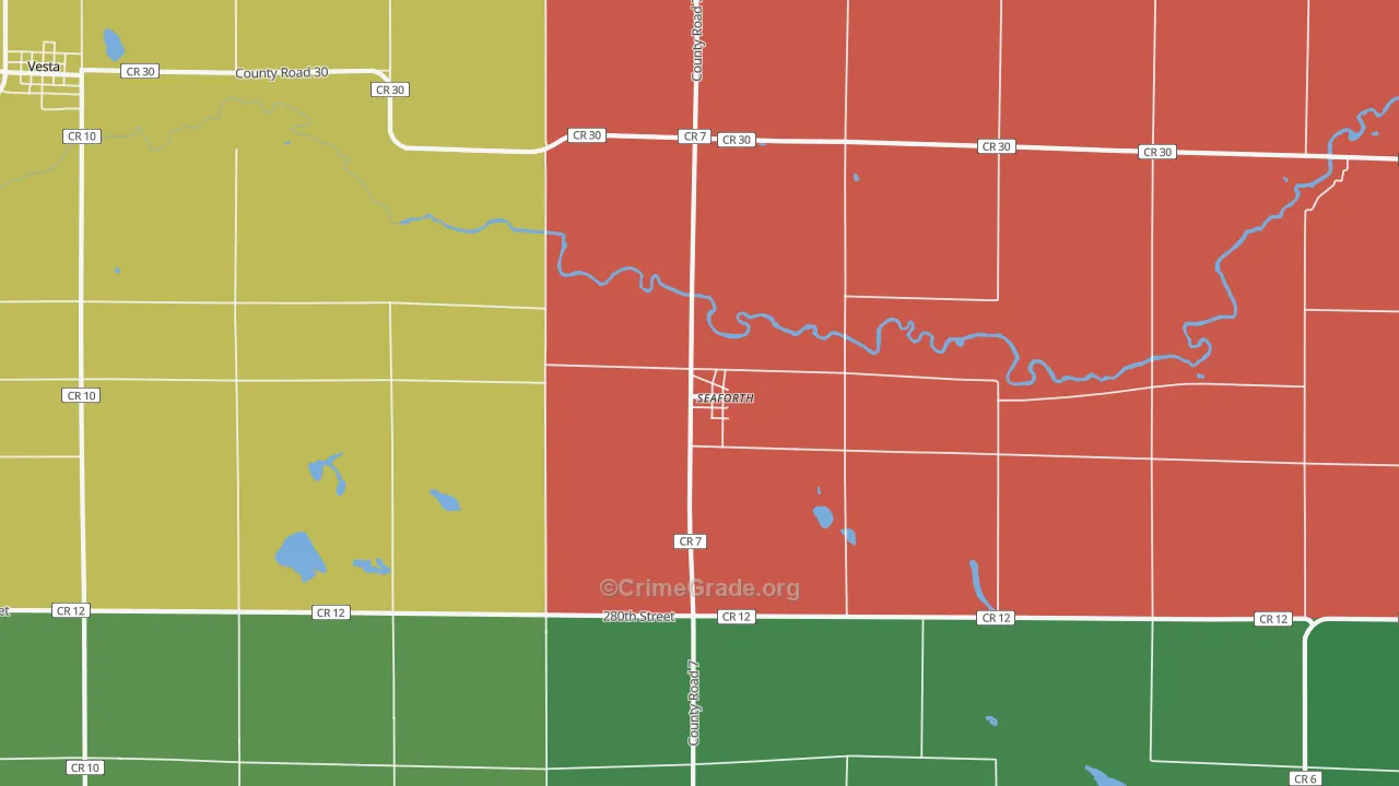 Seaforth, MN Map of Theft Rates